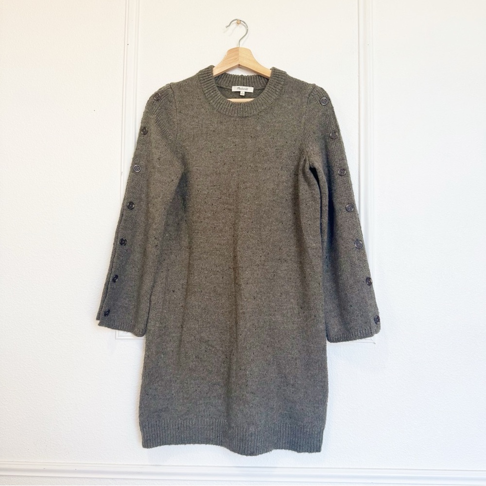 Madewell Donegal Button- Sleeve Sweater Dress